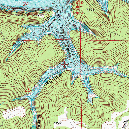 Topographic Map of Beach Hollow, AR