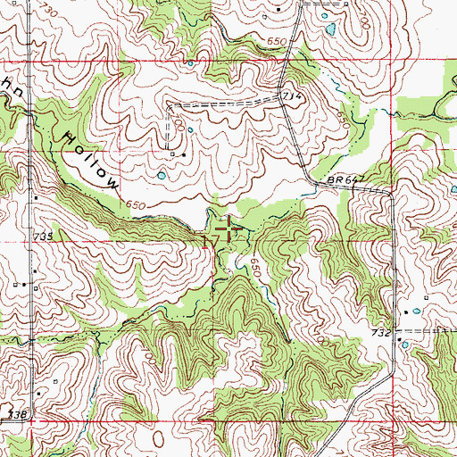 Topographic Map of Spahn Hollow, IA