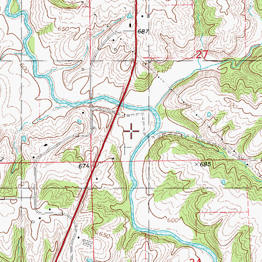Topographic Map of Spearman Branch, IA