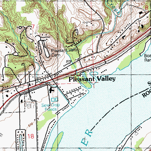 Topographic Map of Spencer Creek, IA