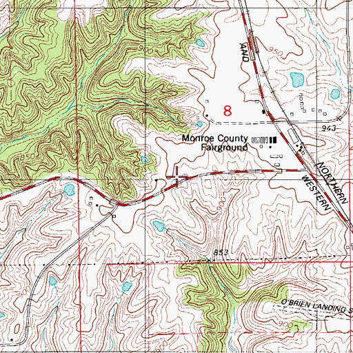 Topographic Map of Spencer School, IA