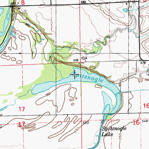 Topographic Map of Spitznogle Lake, IA