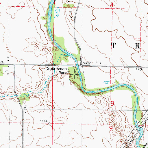 Topographic Map of Sportsman Park, IA