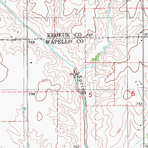 Topographic Map of Spring Branch, IA