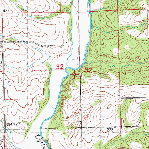 Topographic Map of Spring Branch, IA