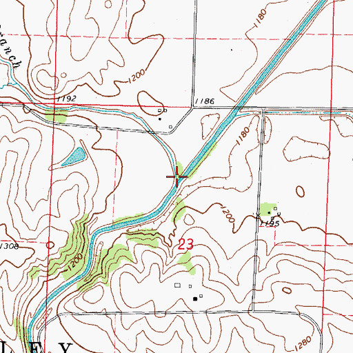 Topographic Map of Spring Branch, IA