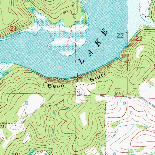 Topographic Map of Bean Bluff, AR