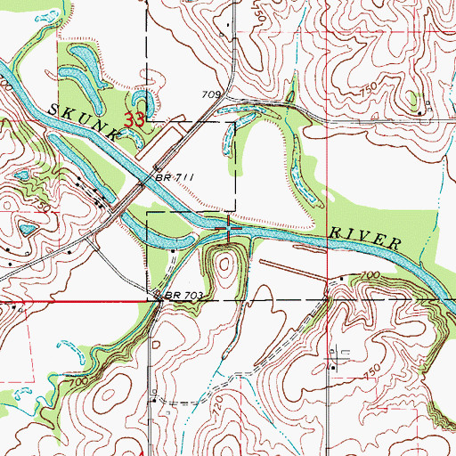 Topographic Map of Spring Creek, IA