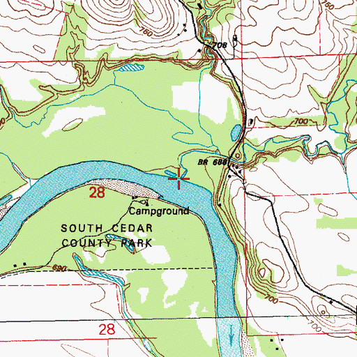 Topographic Map of Spring Creek, IA