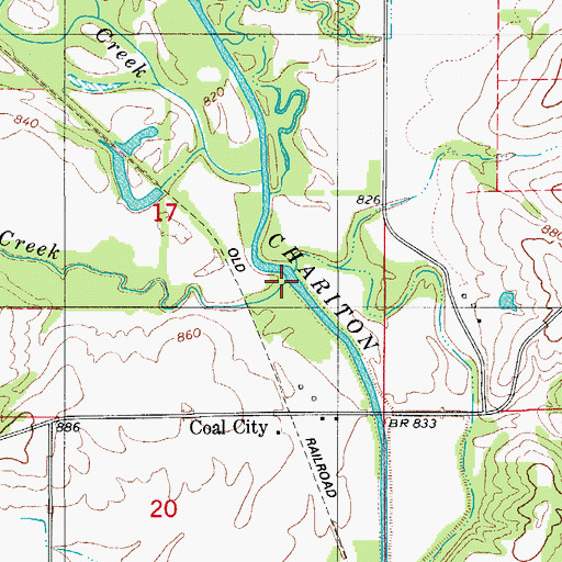 Topographic Map of Spring Creek, IA