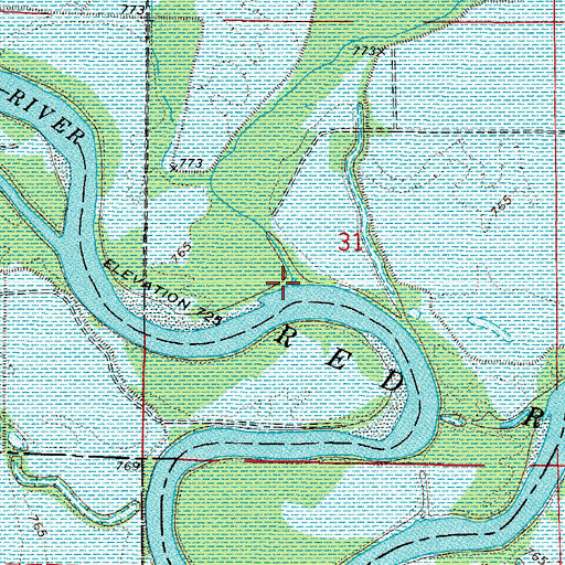 Topographic Map of Spring Creek, IA