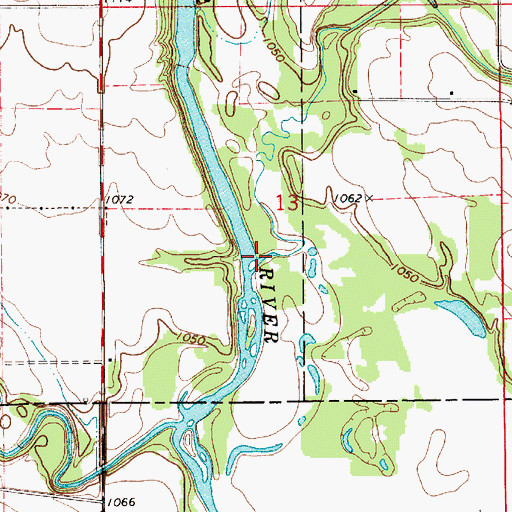 Topographic Map of Spring Creek, IA
