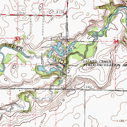 Topographic Map of Spring Creek, IA