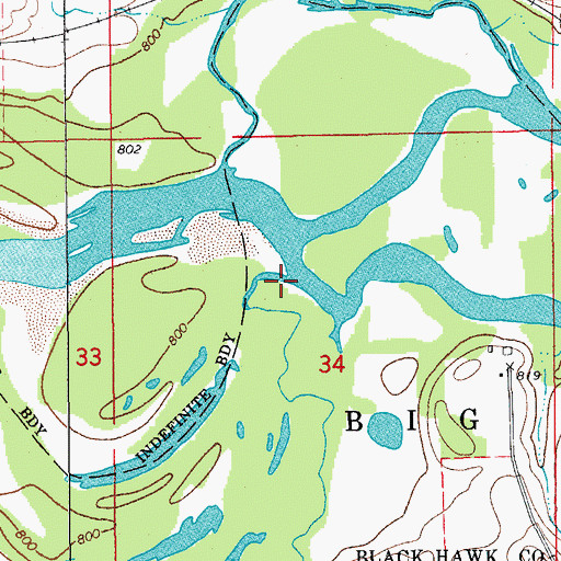 Topographic Map of Spring Creek, IA