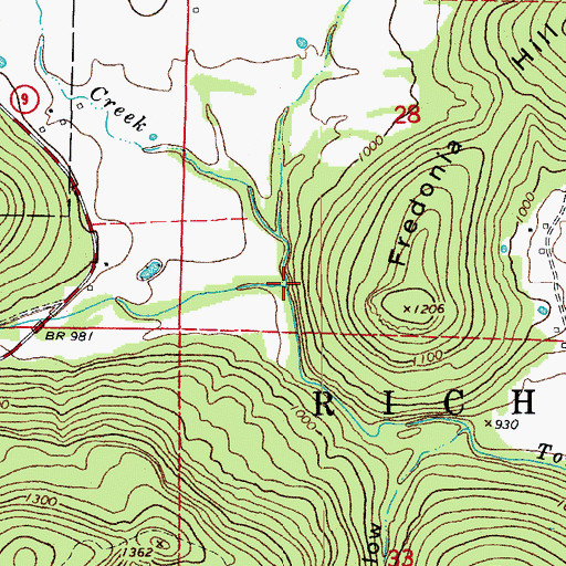 Topographic Map of Bean Creek, AR