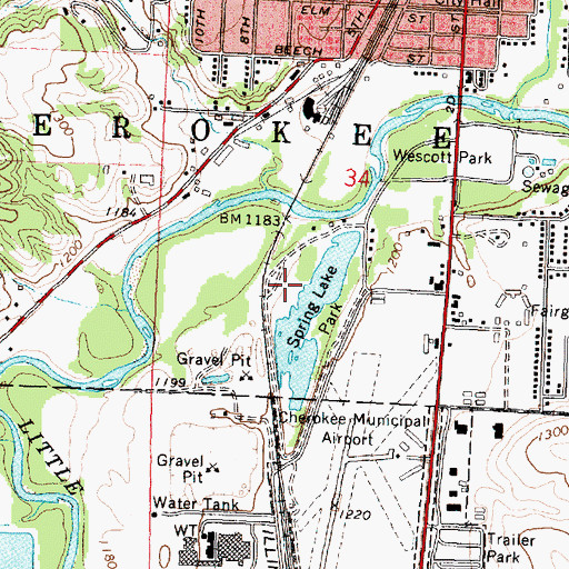 Topographic Map of Spring Lake Park, IA