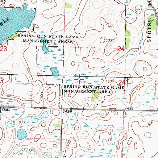 Topographic Map of Spring Run State Game Management Area, IA