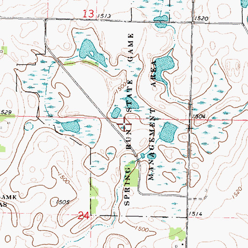 Topographic Map of Spring Run State Game Management Areas, IA