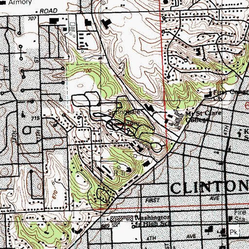 Topographic Map of Springdale Cemetery, IA