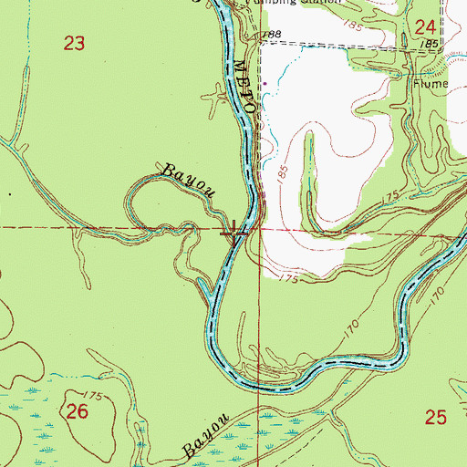 Topographic Map of Bear Bayou, AR
