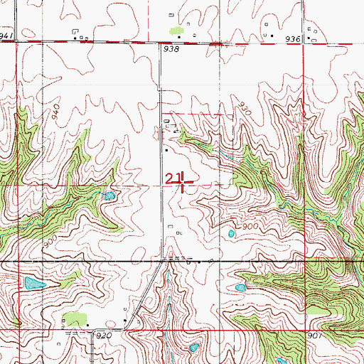 Topographic Map of Springfield School, IA