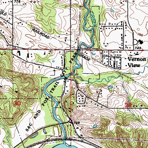 Topographic Map of Squaw Creek, IA