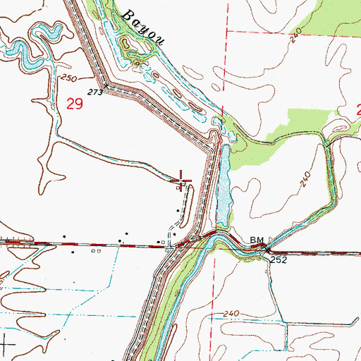 Topographic Map of Bear Bayou, AR