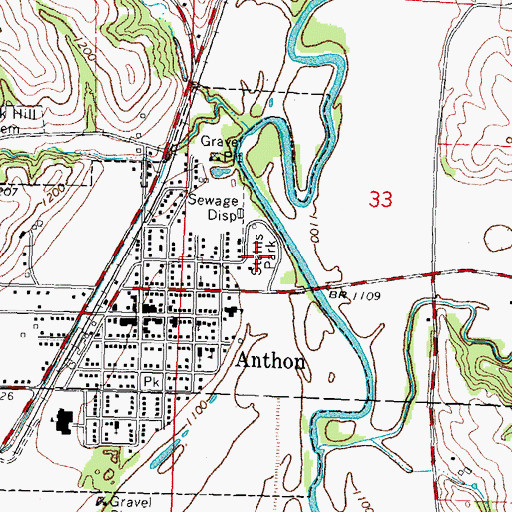 Topographic Map of Stahls Park, IA