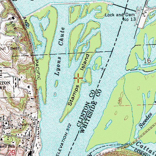 Topographic Map of Stamps Island, IA