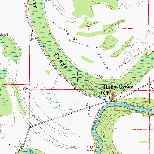 Topographic Map of Bear Brake, AR