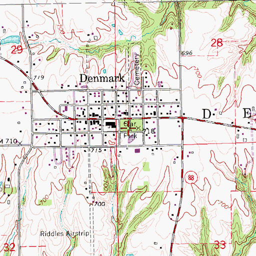 Topographic Map of Star Park, IA