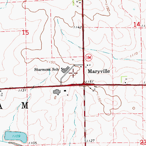 Topographic Map of Starmont Elementary School, IA