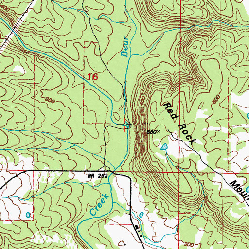 Topographic Map of Bear Branch, AR