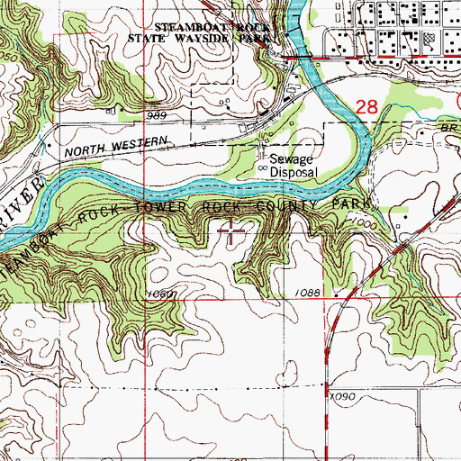 Topographic Map of Steamboat Rock, IA