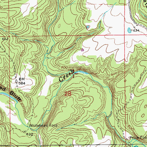 Topographic Map of Bear Branch, AR