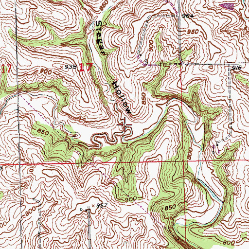 Topographic Map of Stegar Hollow, IA