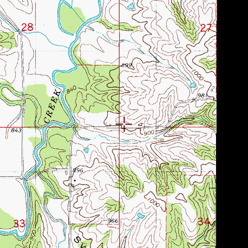 Topographic Map of Stewart School, IA