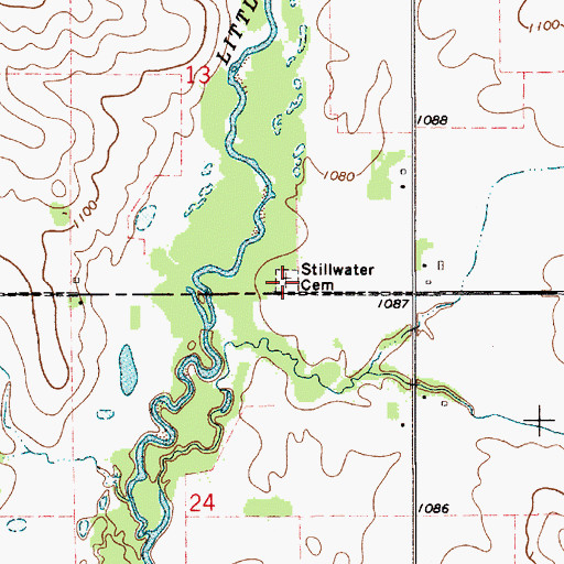 Topographic Map of Stillwater Cemetery, IA