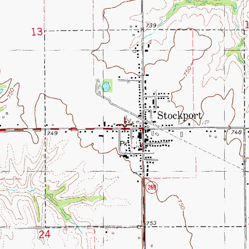 Topographic Map of Stockport, IA
