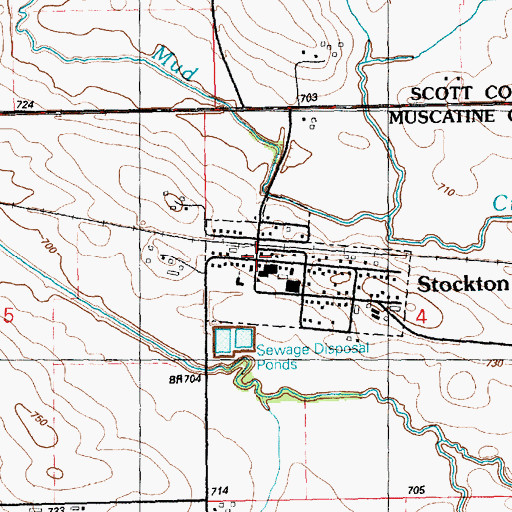 Topographic Map of Stockton, IA