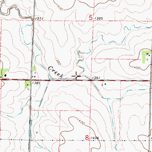 Topographic Map of Stofferan Creek, IA