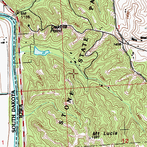 Topographic Map of Stone State Park, IA