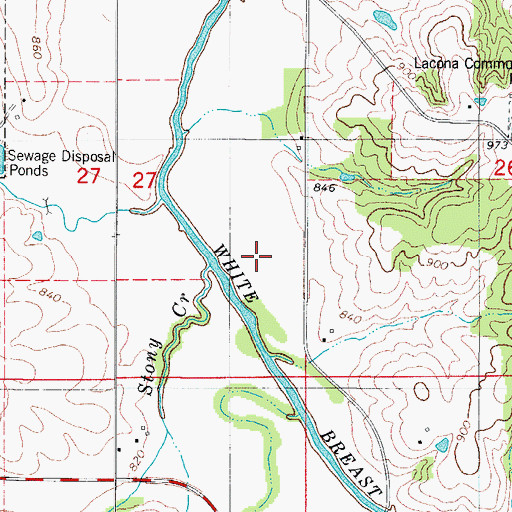 Topographic Map of Stony Creek, IA