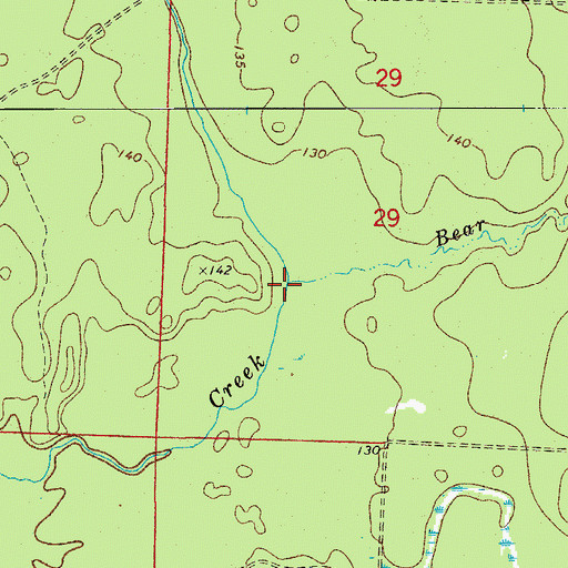 Topographic Map of Bear Branch, AR