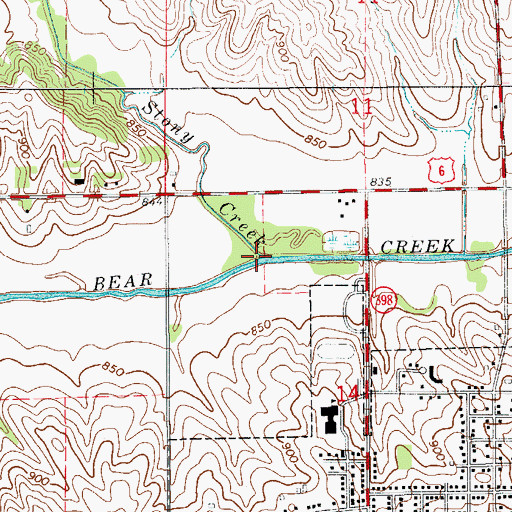 Topographic Map of Stony Creek, IA