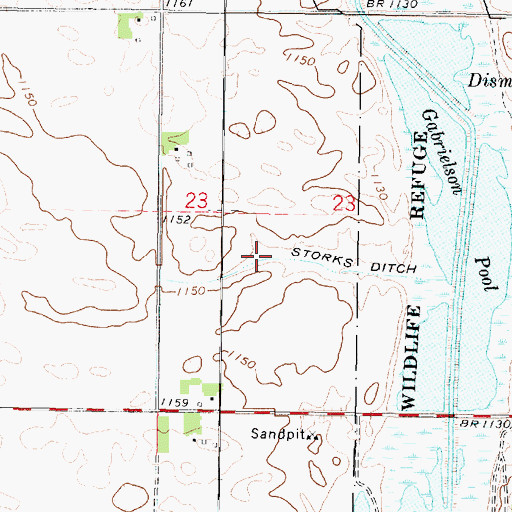 Topographic Map of Storks Ditch, IA