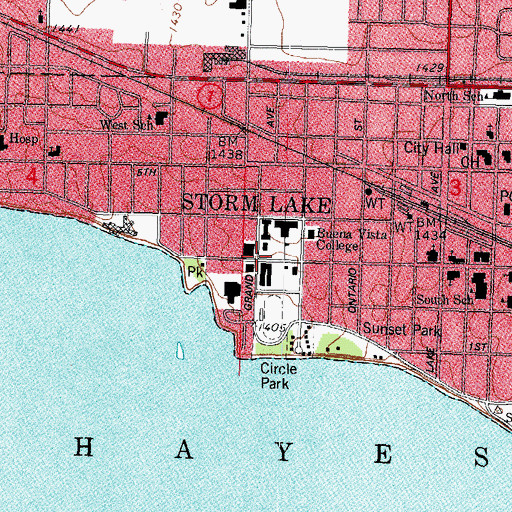 Topographic Map of Storm Lake, IA