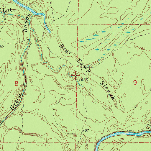 Topographic Map of Bear Camp Slough, AR