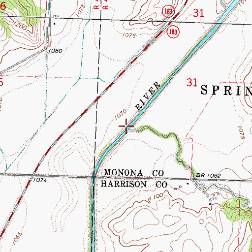 Topographic Map of Stowe Creek, IA