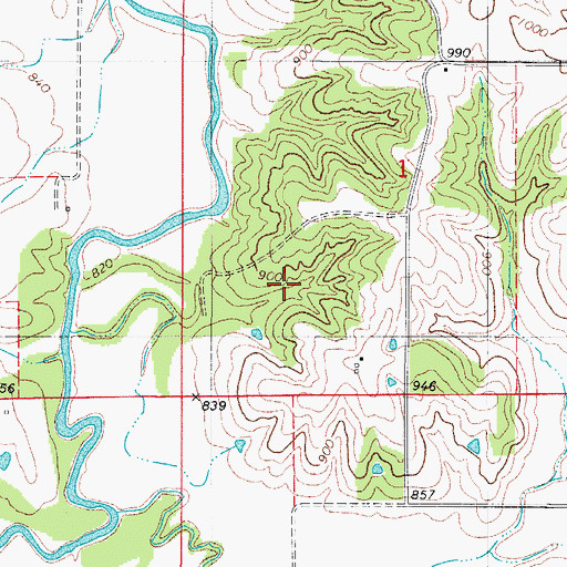 Topographic Map of Straham School, IA